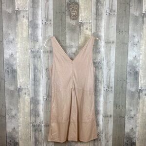 As by DF Metallic Champagne Pink Cannes Leather Shift Dress Size Small New!